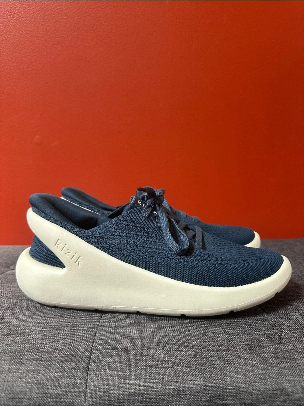 Kizik Roamer Navy Blue Knit Hands Free Slip On Sneakers Mens 8.5 Womens 10